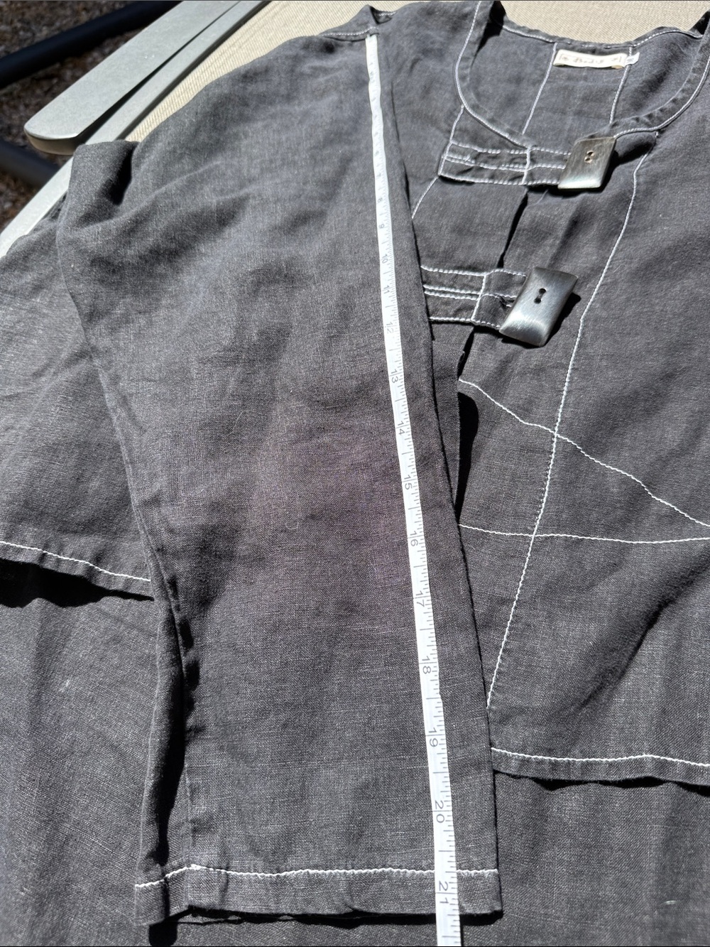 Relaxed Washed Black Bodil Two-Piece Linen Set - Picture 7 of 11
